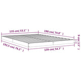 Bed Frame without Mattress White 135x190 cm Double Solid Wood Pine 823470