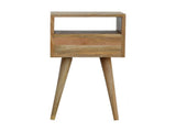 Solid Wood Mini Oak-ish Bedside, 1 Drawer and Open Slot, Brown B2743P402923