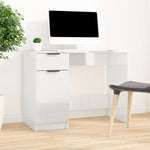 ZNTS Desk High Gloss White 100x50x75 cm Engineered Wood 811499