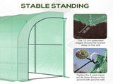 Walk-In Lean to Greenhouse with Windows and Zippered Doors, 2 Tiers 6 Wired Shelves 300L x 150W x T3398P318835