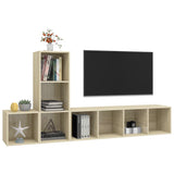 3 Piece TV Cabinet Set Sonoma Oak Engineered Wood 3079829