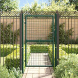 Fence Gate Steel 100x150 cm Green 145734