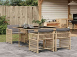 Garden Dining Set Mix Beige with Light Grey Cushions 3211620