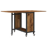 Folding Dining Table with Castors 130 x 80 x 76.5 cm steel PB 8006047