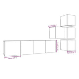 6 Piece TV Cabinet Set Smoked Oak Engineered Wood 3120299