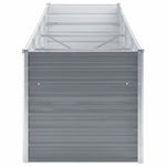 Garden Raised Bed Galvanised Steel 320x80x77 cm Grey 44844