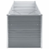Garden Raised Bed Galvanised Steel 320x80x77 cm Grey 44844