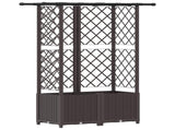 Raised Bed with Trellis and Roof Brown 124 x 40 x 138 cm PP 42032524