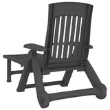 Folding Sun Lounger with Wheels Anthracite PP 364698