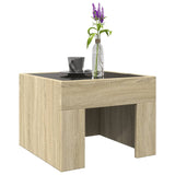 ZNTS Coffee Table with Infinity LED Sonoma Oak 40x40x30 cm 847597