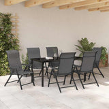 Garden Dining Set 7 pcs Grey Powder-Coated Steel 3379279