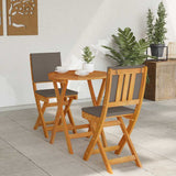 Bistro Set with Cushion 3 pcs Oil Natural Solid Acacia Wood 4105514