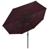 3-Tier Garden Parasol with Aluminium Pole Bordeaux Red 3.5 m 313880