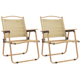 Camping Chair Set of 2 Beige 319484