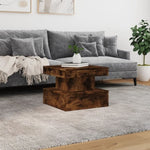 ZNTS Coffee Table with LED Lights Smoked Oak 50x50x40 cm 839844