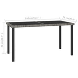 Outdoor Dining Set Grey Poly rattan, powder-coated steel, glass 3100404
