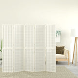 Folding 5-Panel Room Divider Japanese Style 200x170 cm White 352089