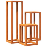 Plant Stands 3 pcs Wax Brown Solid Wood Pine 844472