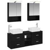 Bathroom Furniture Set 5 pcs Black Oak 3406840