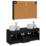 Bathroom Furniture Set 4 pcs Black Oak 3406904