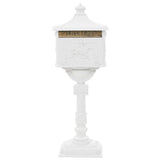 Pedestal Letterbox Aluminium Vintage Style Rustproof White 43894