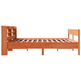 Bed Frame without Mattress Wax Brown 200x200 cm Solid Wood Pine 3306917