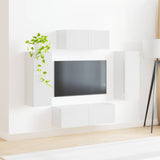 TV Cabinet Set 4 pcs High Gloss White Engineered Wood 3409163