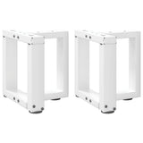 Coffee Table Legs T-Shaped 2 pcs White 30x25x cm Steel 4013001