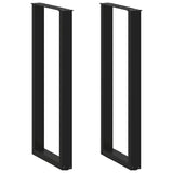 ZNTS Coffee Table Legs U-Shaped 2 pcs Black 40x cm Steel 4013240