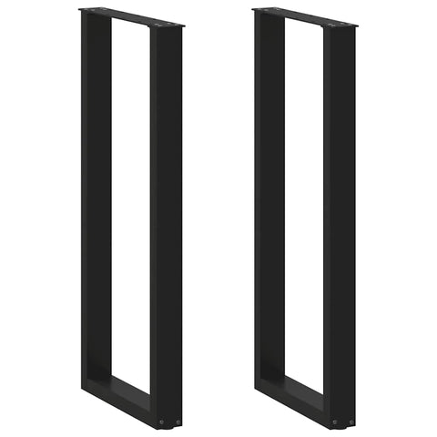 ZNTS Coffee Table Legs U-Shaped 2 pcs Black 50x cm Steel 4013244