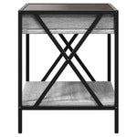 ZNTS Coffee Table with Infinity LED Grey Sonoma 40x40x49 cm 847695