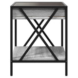 ZNTS Coffee Table with Infinity LED Grey Sonoma 40x40x49 cm 847695