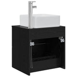 Wall-Mounted Sink Vanity Black Oak 53 x 34.5 x 63 cm 890287