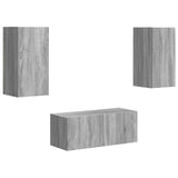 TV Cabinet Set Wall-mounted 6 pcs Grey Sonoma Engineered Wood 3409066