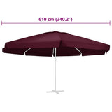 Replacement Fabric for Outdoor Parasol Bordeaux Red 610 cm 312550