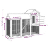 Chicken Coop Brown 193x65x117 cm Solid Wood Pine 172232