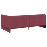 Corner Bed Frame with Headboard Wine Red 90 x 200 cm Fabric 42016498