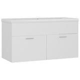 Sink Cabinet with Built-in Basin White Engineered Wood 3070838