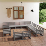 ZNTS 13 Piece Garden Lounge Set Solid Pinewood 3075966