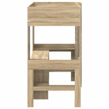 Loft Bed Frame with Desk Sonoma Oak 90 x 190 cm Engineered Wood 3410437