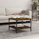 Coffee Table Smoked Oak 55x55x40 cm Engineered Wood 832830