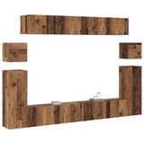 TV Units Wall-mounted 4 pcs Old Wood Engineered wood 3393390
