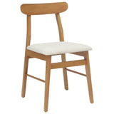 Dining Chair 2 pcs Natural and Light Solid Rubber Wood 42020491
