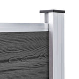 Fence Panel Set WPC 526x105 cm Black 3070448