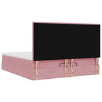 ZNTS Ottoman Bed with Mattresses Pink 180x200cm Velvet 3313420