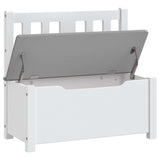 Children Storage Bench White and Grey 60x30x55 cm MDF 10407