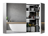Bathroom Mirror Cabinet, Stainless Steel Wall Mounted Bathroom Storage Cabinet with Double Doors, T3398P330389