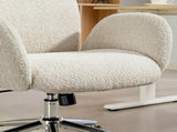 Office Chair with Adjustable Headrest, Spring Pack, Curved Line, Boucle Fabric - Pale Grey T3398P424987