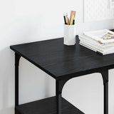 Desk with Shelf Black Oak 140 x 50 x 75 cm Engineered Wood 886270