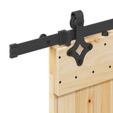 Sliding Door with Hardware Set 80x210 cm Solid Wood Pine 3332683